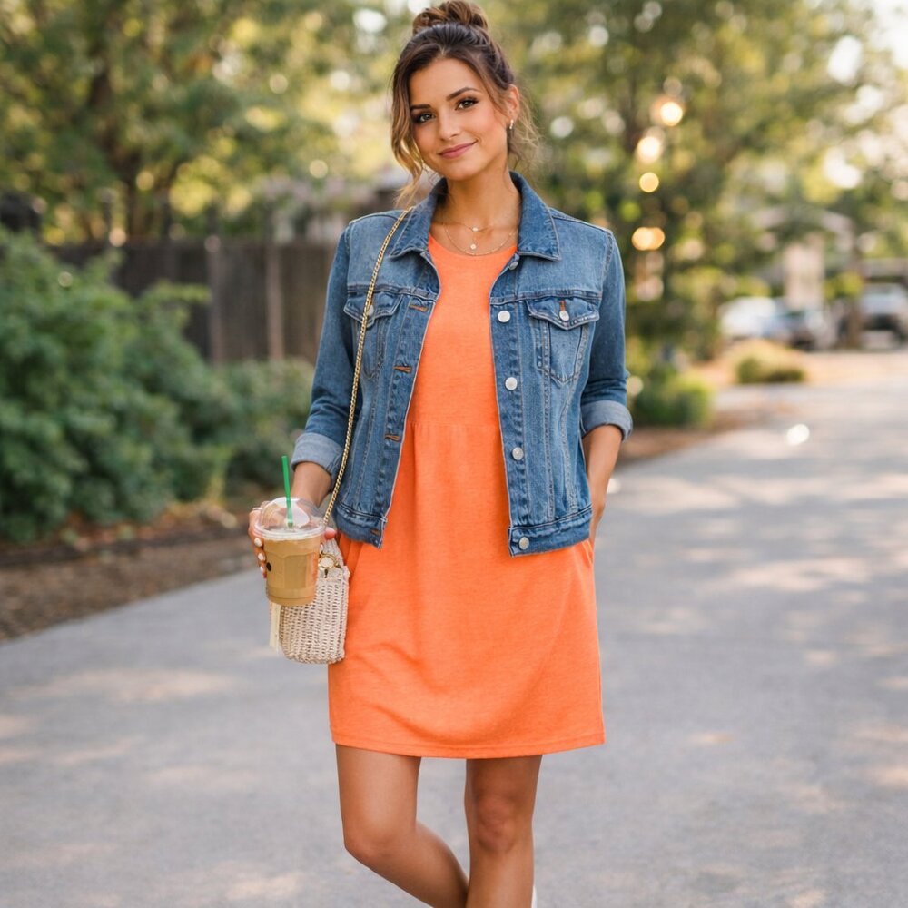 Gap Neon Orange T-Shirt Dress XS New With Tags Summer